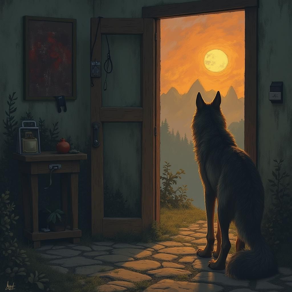 Wolf at the Door: An Ominous Encounter