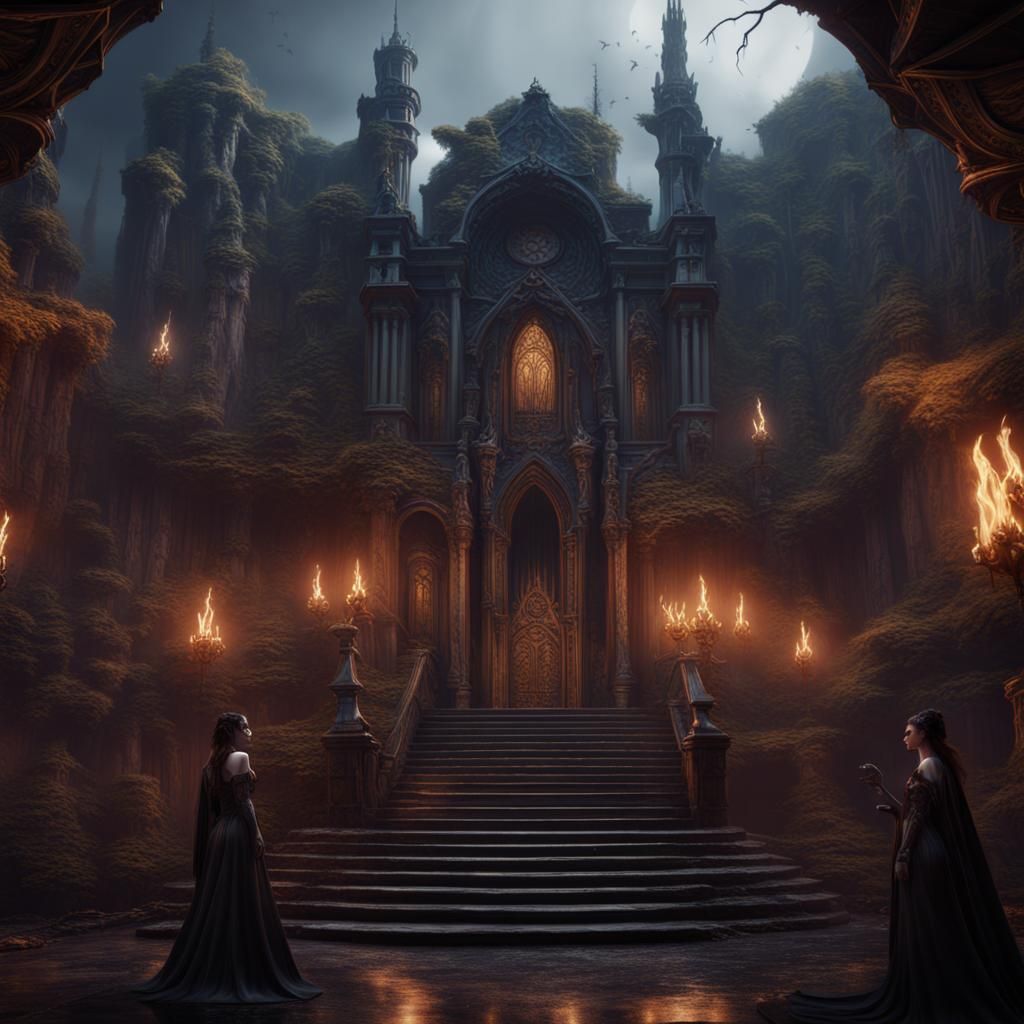 Hekate Detailed Matte Painting in Deep Color