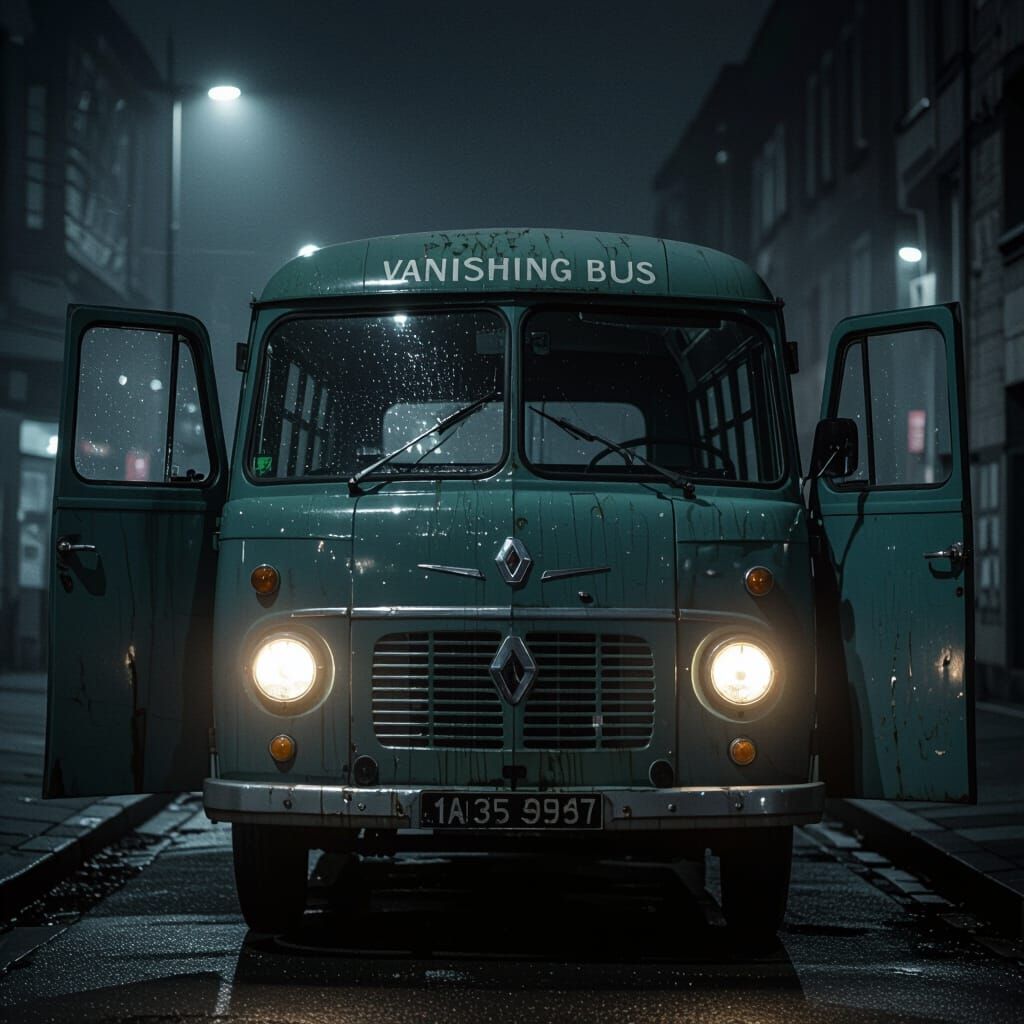 1968 Renault Estafette Vanishing Bus at Night