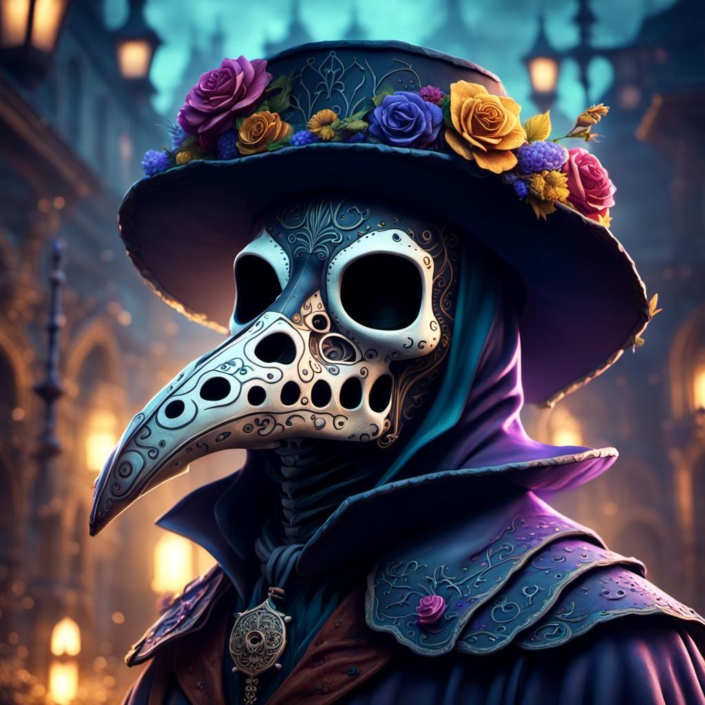Sugar skull plague doctor