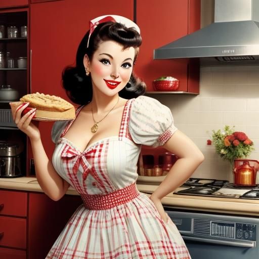 Vintage Kitchen Apple Pie Pin-Up