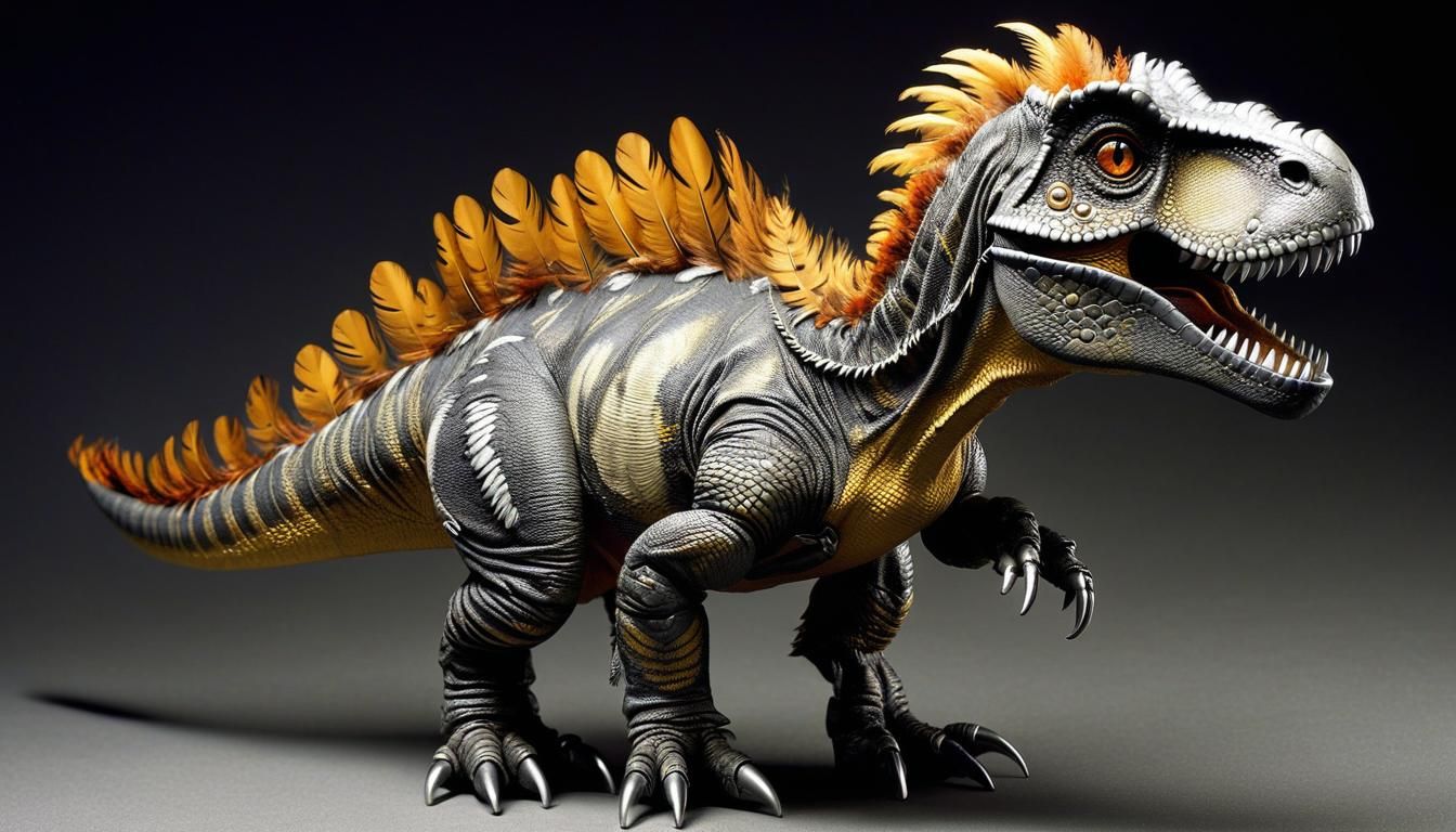 Feathered T-Rex Baby in Fantasy Landscape