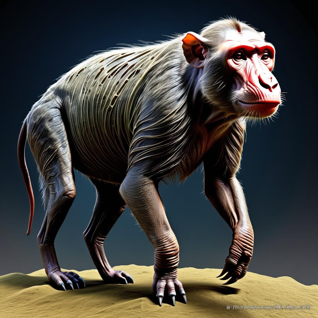 Babirusa-Baboon Aliens on an Exoplanet: Scientific Illustrat...