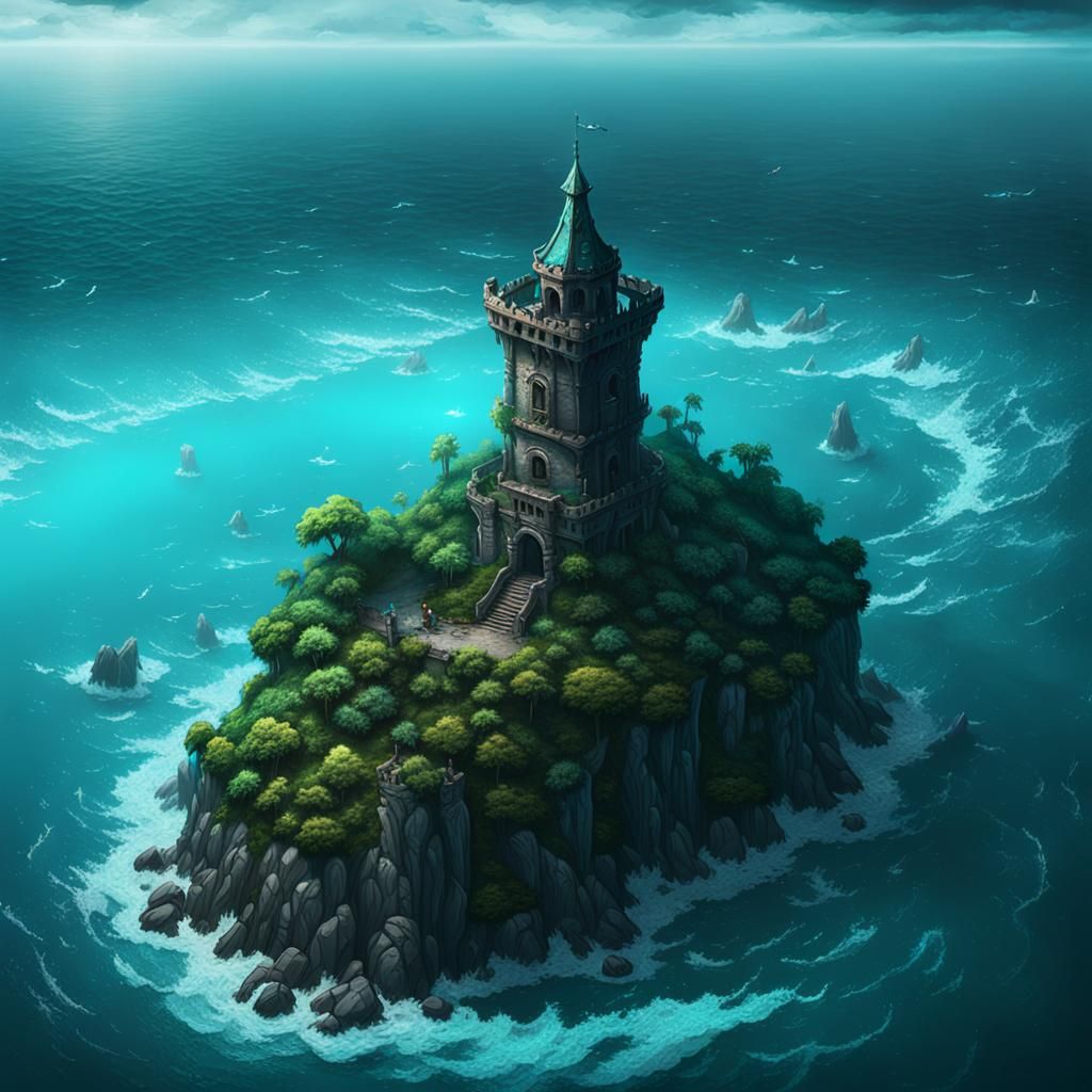 Creepy Tower at Midnight: Dark Fantasy Concept Art