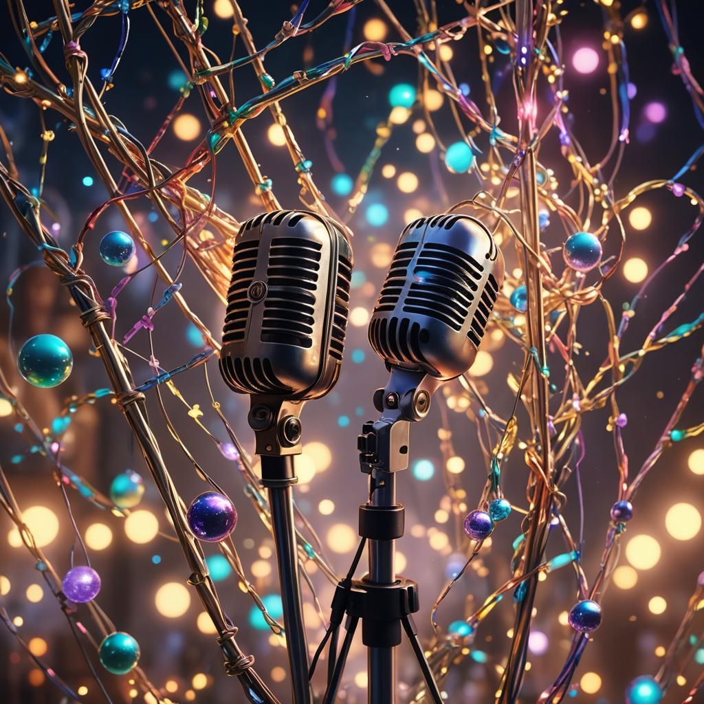 Fantasy Microphone Stand with Glowing Lights