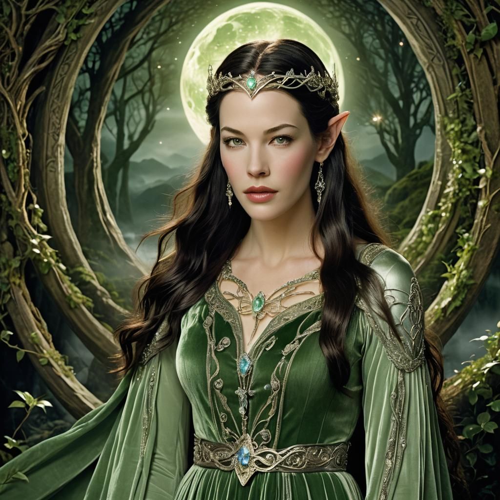 Ethereal Elf Portrait in Art Nouveau Style