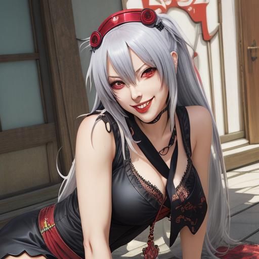 Anime Girl with Mischievous Smile, Manga Style