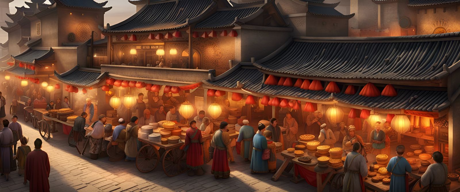 Great silk road market of Chang'an