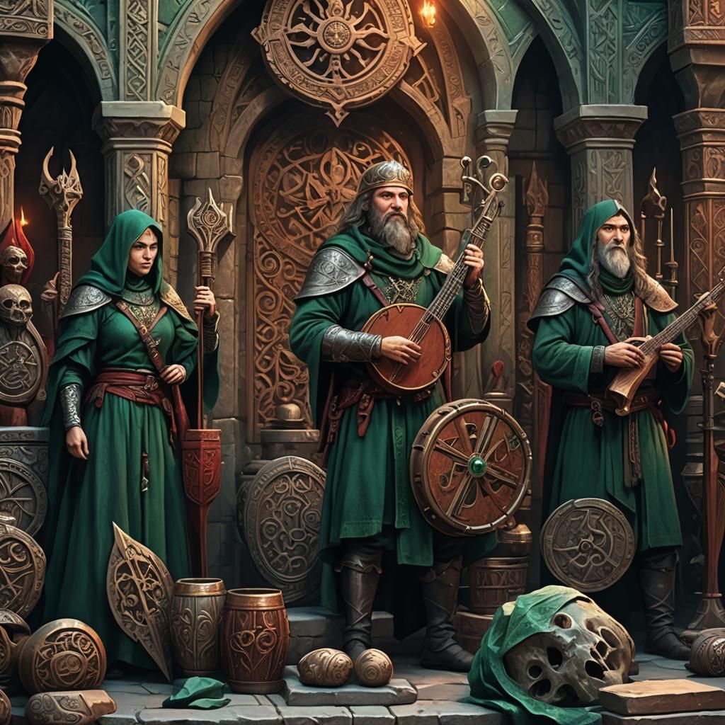 Medieval Band Surrounded by Mystical Artifacts