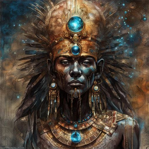 Amun-Ra: God of Sun and Air in Detailed Painting