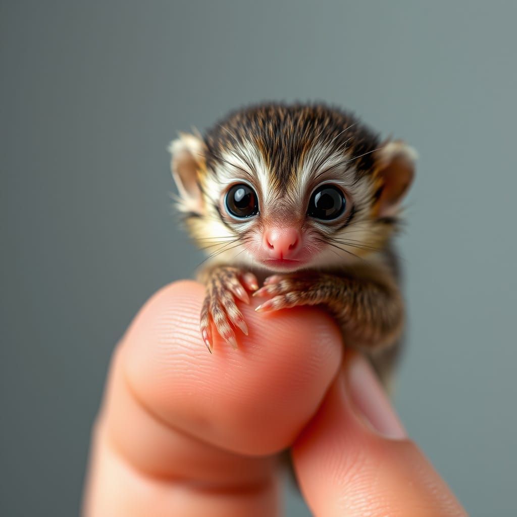 Photorealistic Newborn Common Marmoset Macro