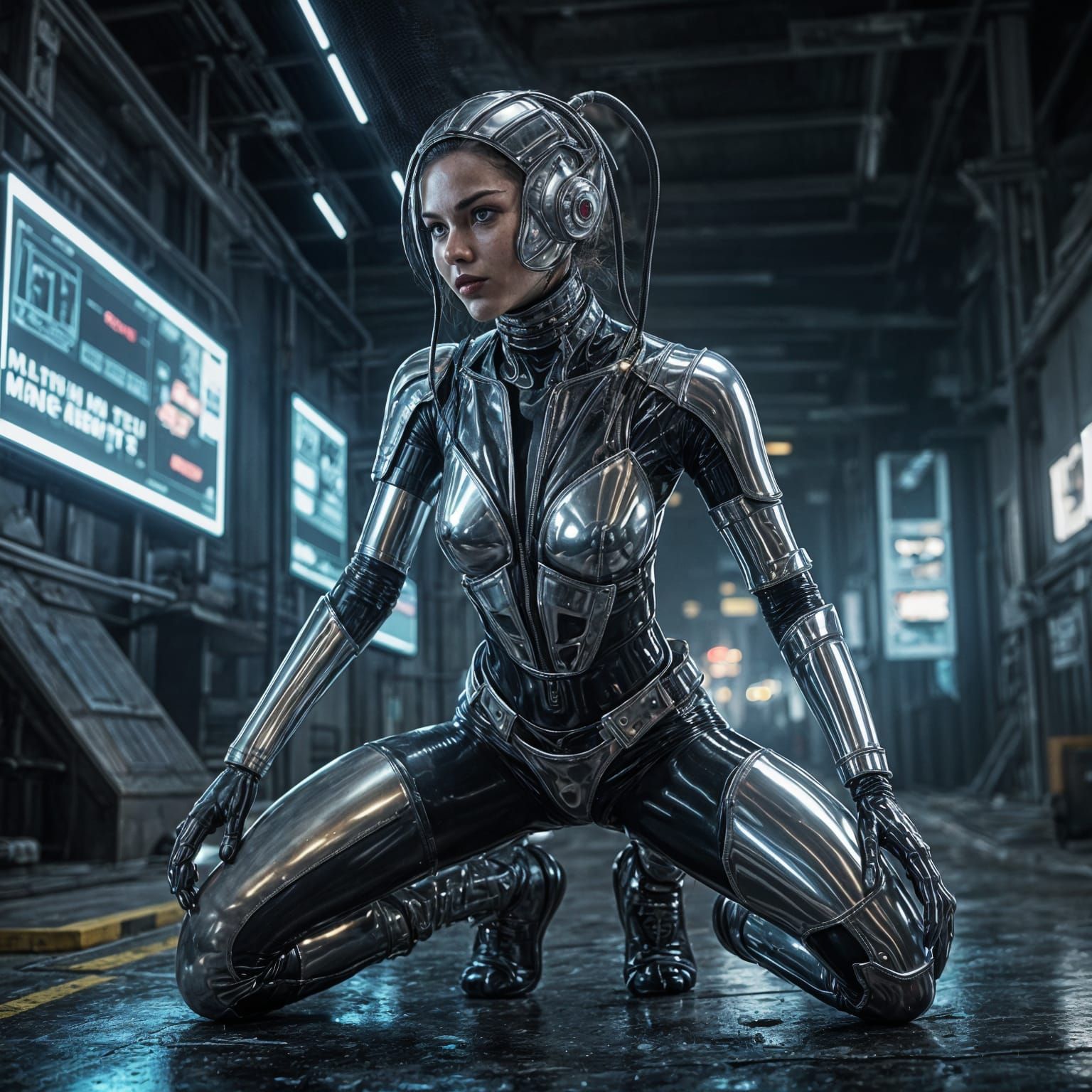 Cyborg Goddess Emerges from Human Form