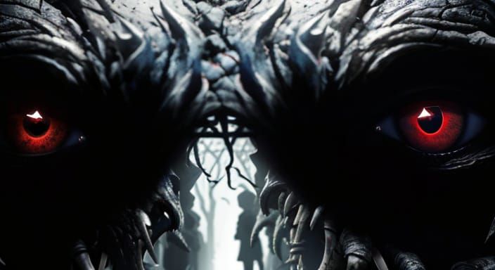 Nightmarish Eldritch Horror in Photorealistic Film Still