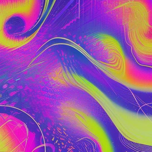 Purple Spirals in Graffiti Style Splash Art