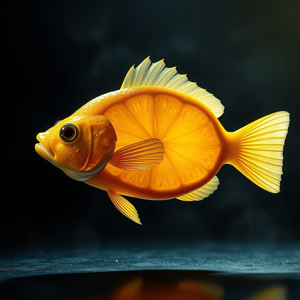 Lemon Fish Digital Matte Painting with Cinematic Lighting