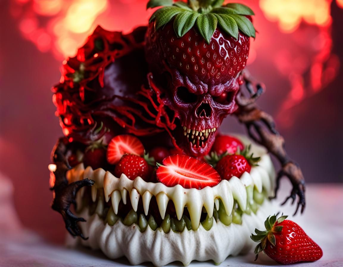 Horrifying Strawberry Zombie in Dystopian Fruit Basket