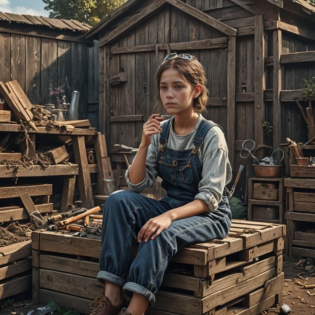 Girl Smoking: Detailed Matte Painting in Unreal Engine