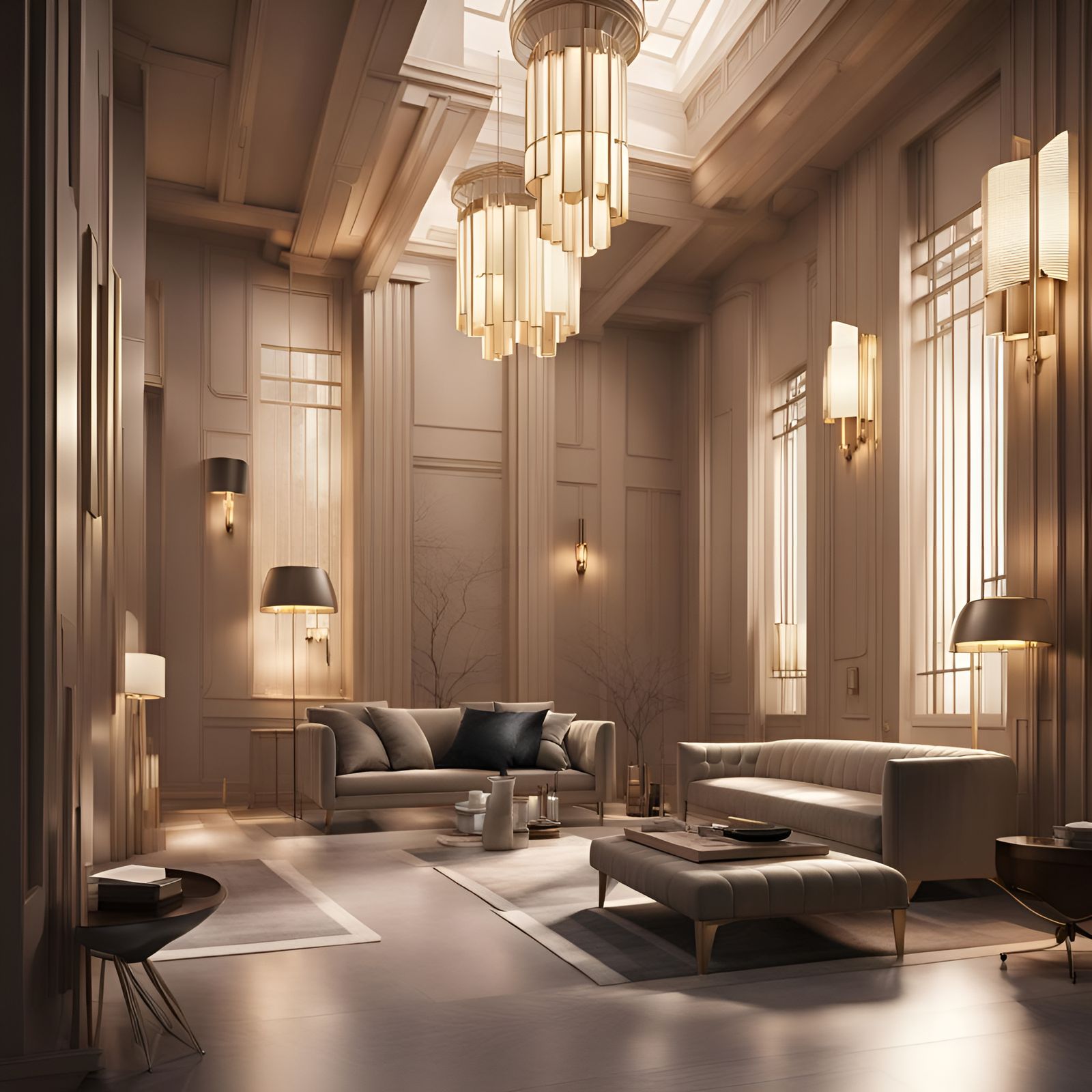 A Lavish Art Deco Living Space