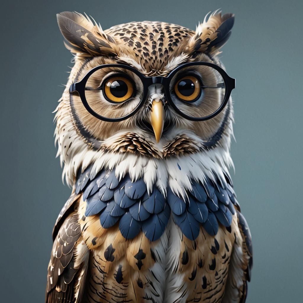 Fluffy Owl Professor in Anime Key Visual Style