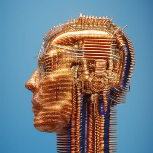 Pop Art Robot Portrait with Visible Robotics