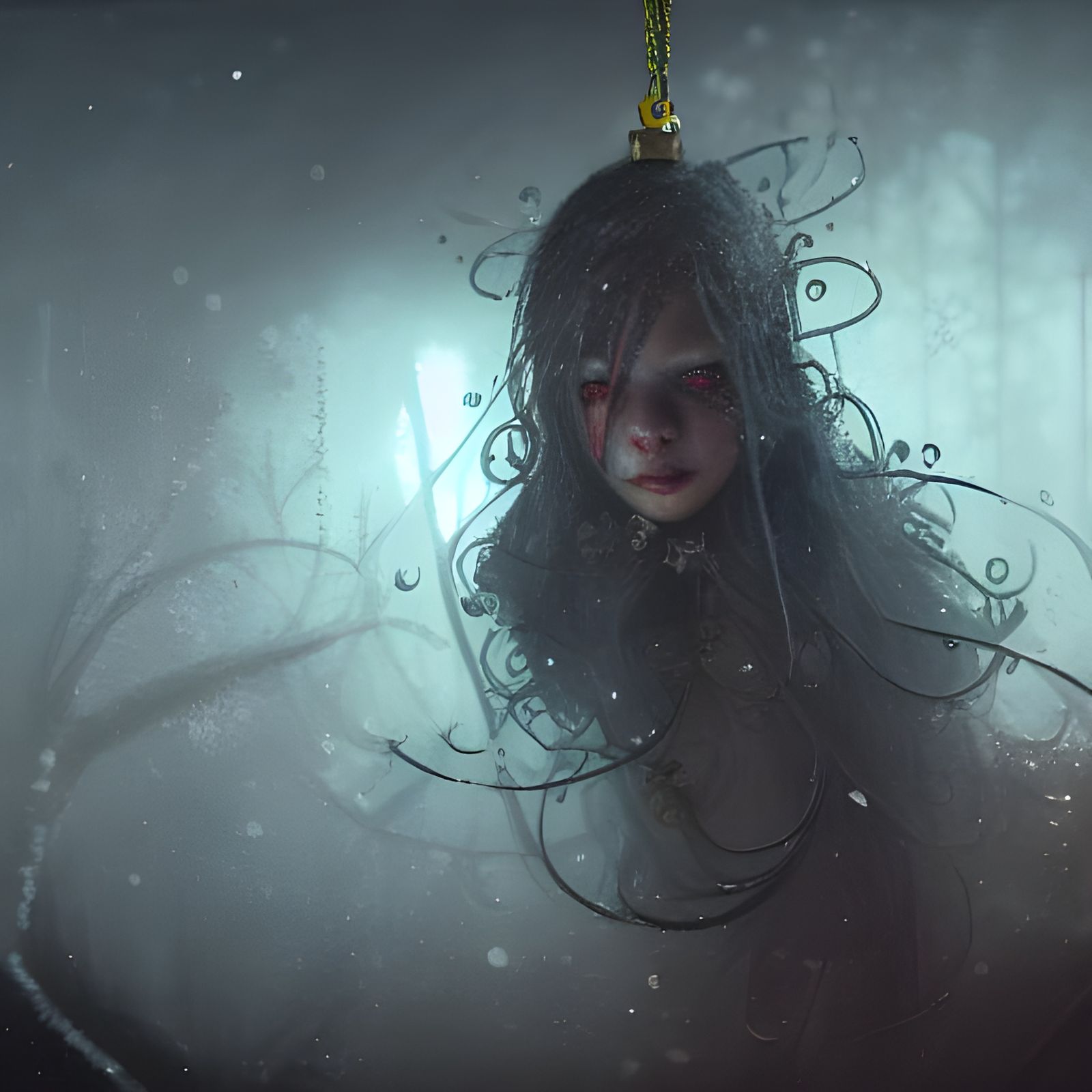 Dark Horror Christmas Ornament in Dark Fantasy Style