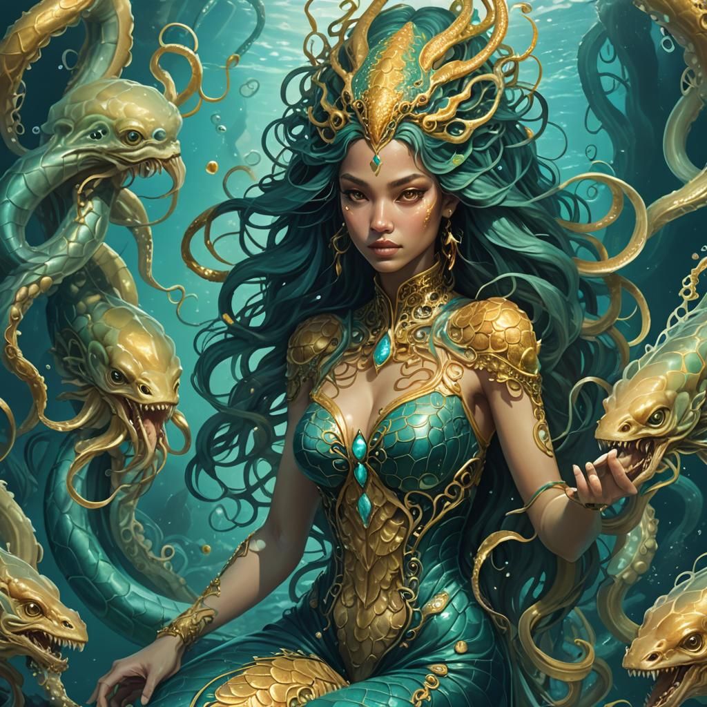 Skylla: Mythical Sea Monster in Unreal Engine 5 Style