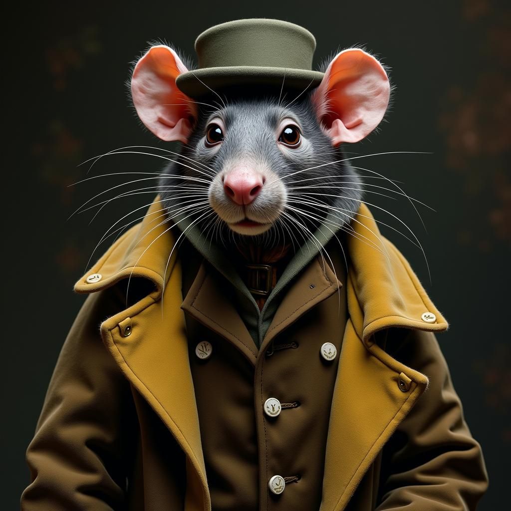 Shylock as Samuel Whiskers: A Hyperrealistic Oil Painting