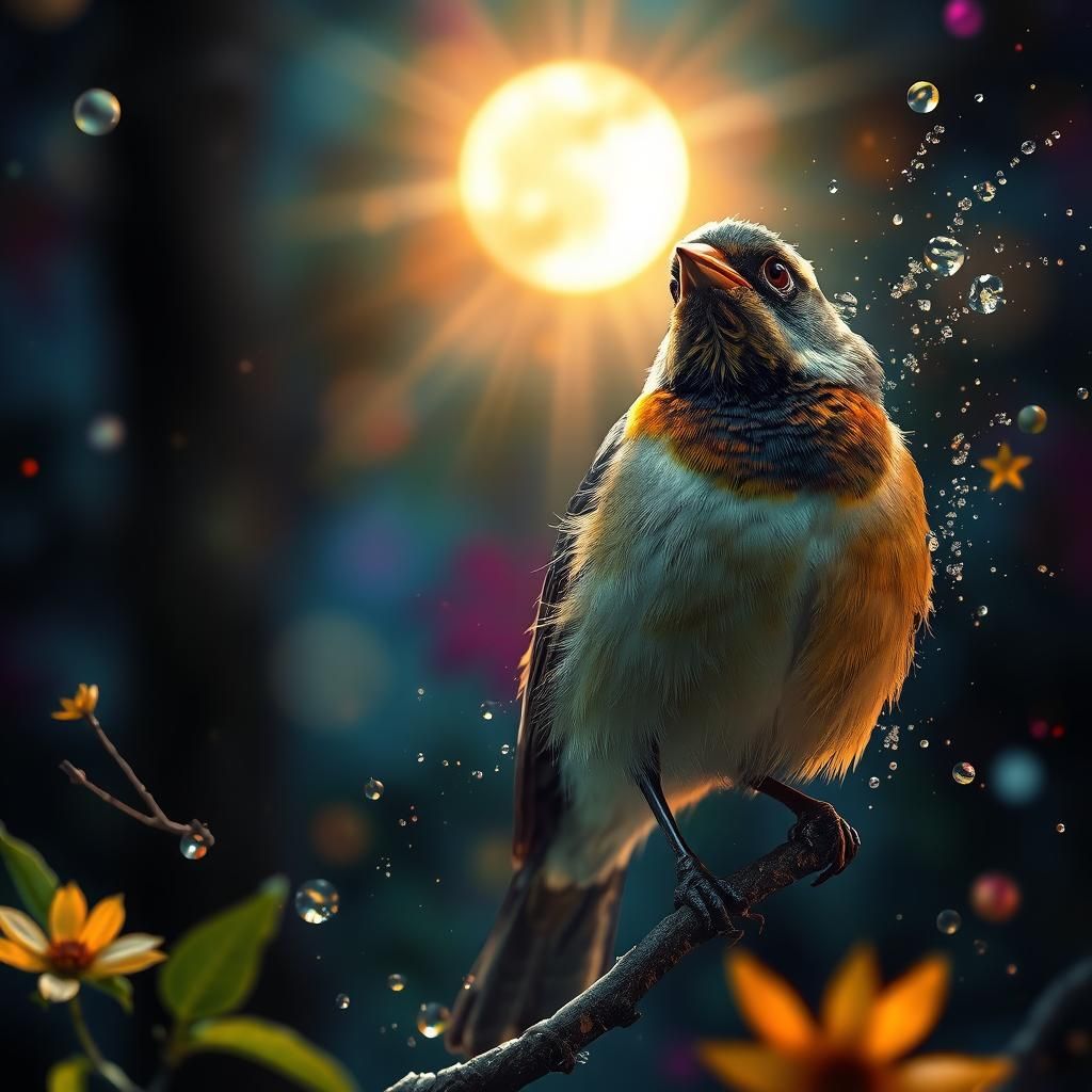 Hyperrealistic Dawn Breaks After Cuckoo's Cry