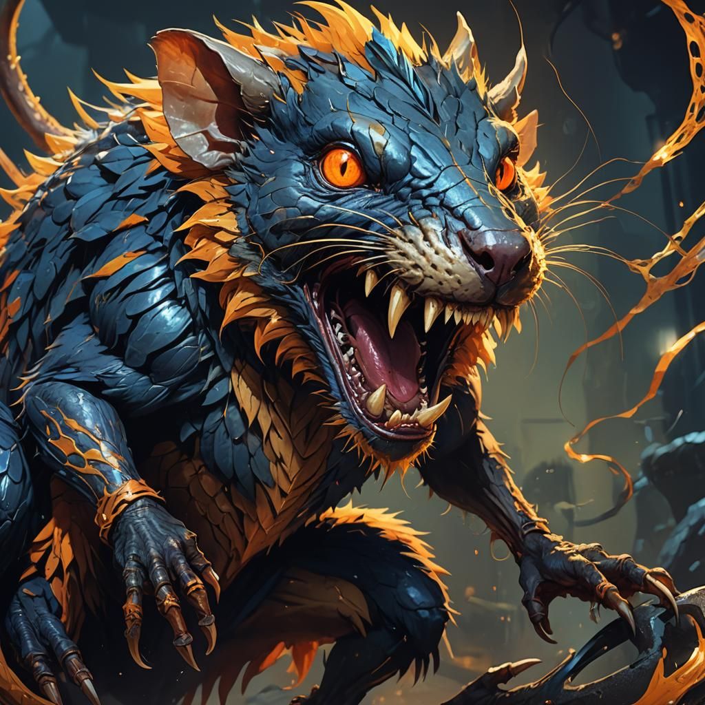 Enraged Rat Monster Concept Art in 8K