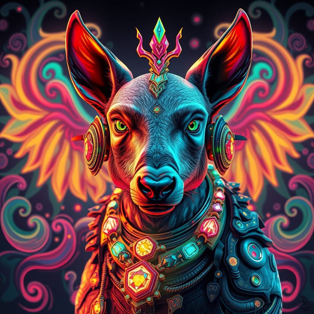 Animal with futuristic Jewelry.