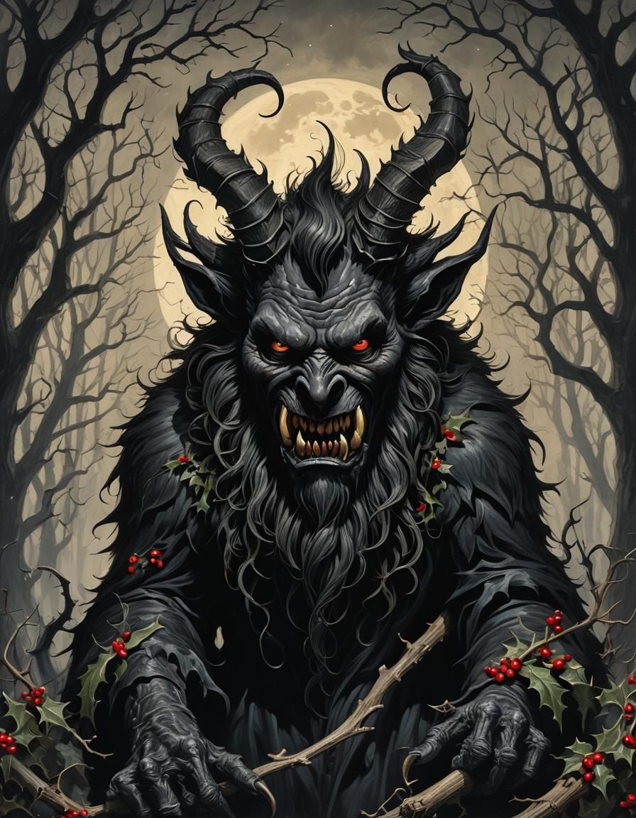 Gothic Krampus Folk Art Christmas