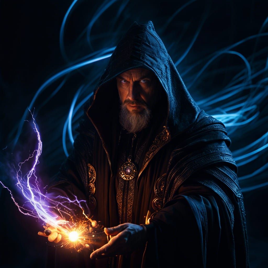 Evil Sorcerer Portrait in Dark Fantasy Style