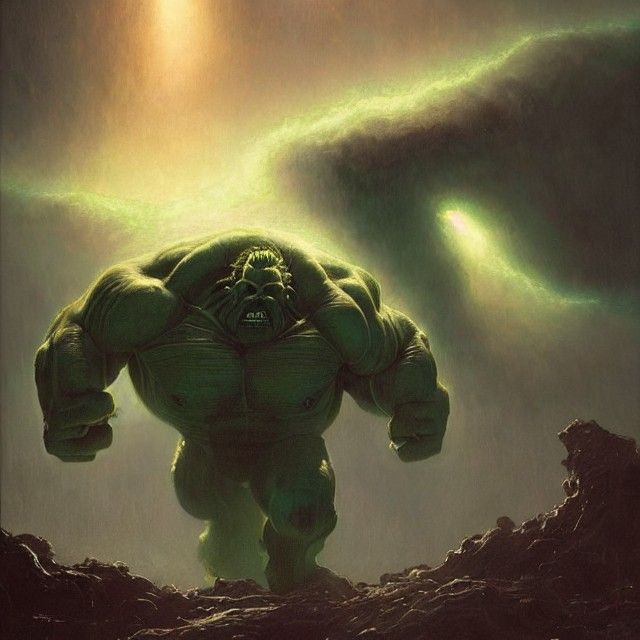 World War Hulk in Surrealist Tonalism Style