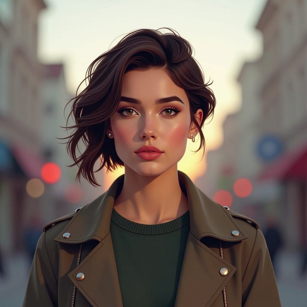 Confident Portrait in Realistic Style