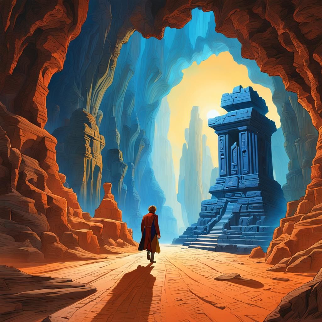 Sixth Doctor Runs Through Ancient Cave Temple