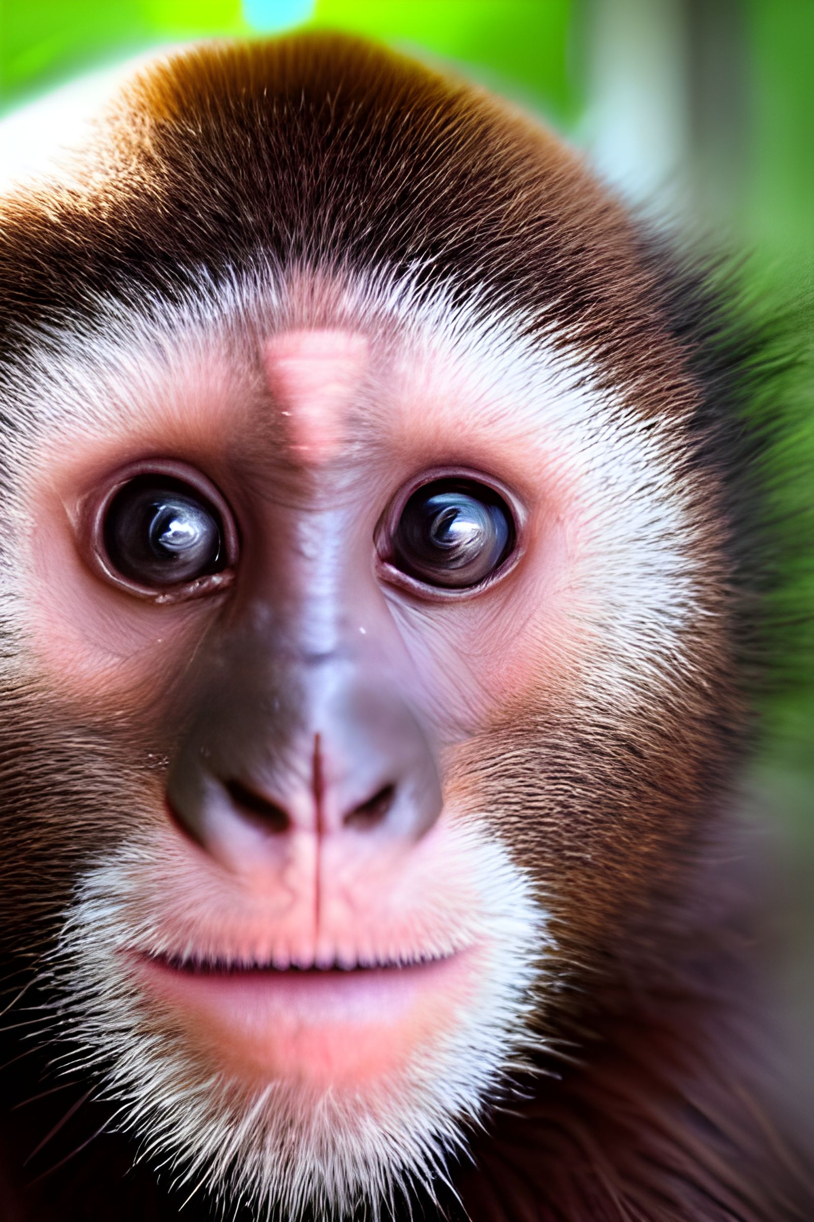 Capuchin Monkey Selfie with Snapchat Filter