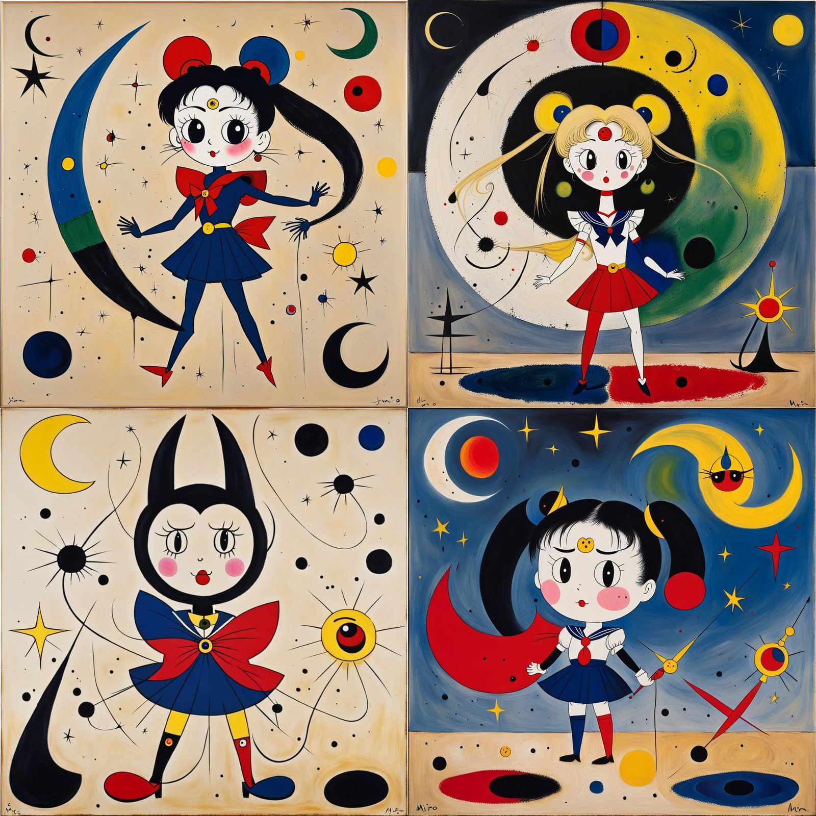 Sailor Moon as Joan Miró Painting