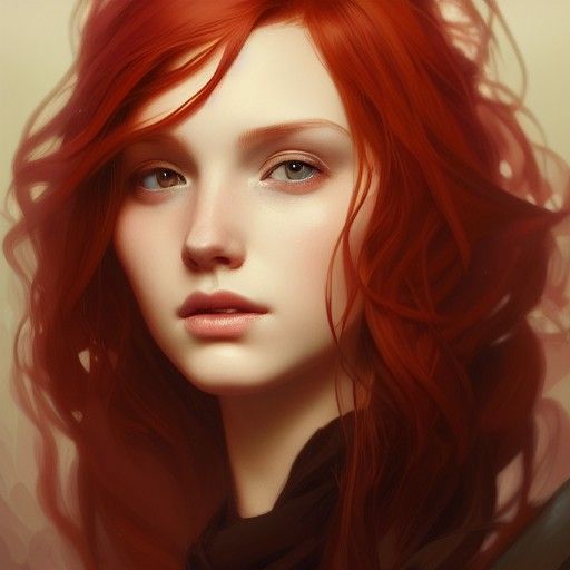 Redhead Portrait in Art Nouveau Style