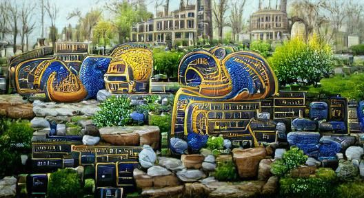 Ramses Garden: Fantasy Landscape in Gold and Lapis Lazuli