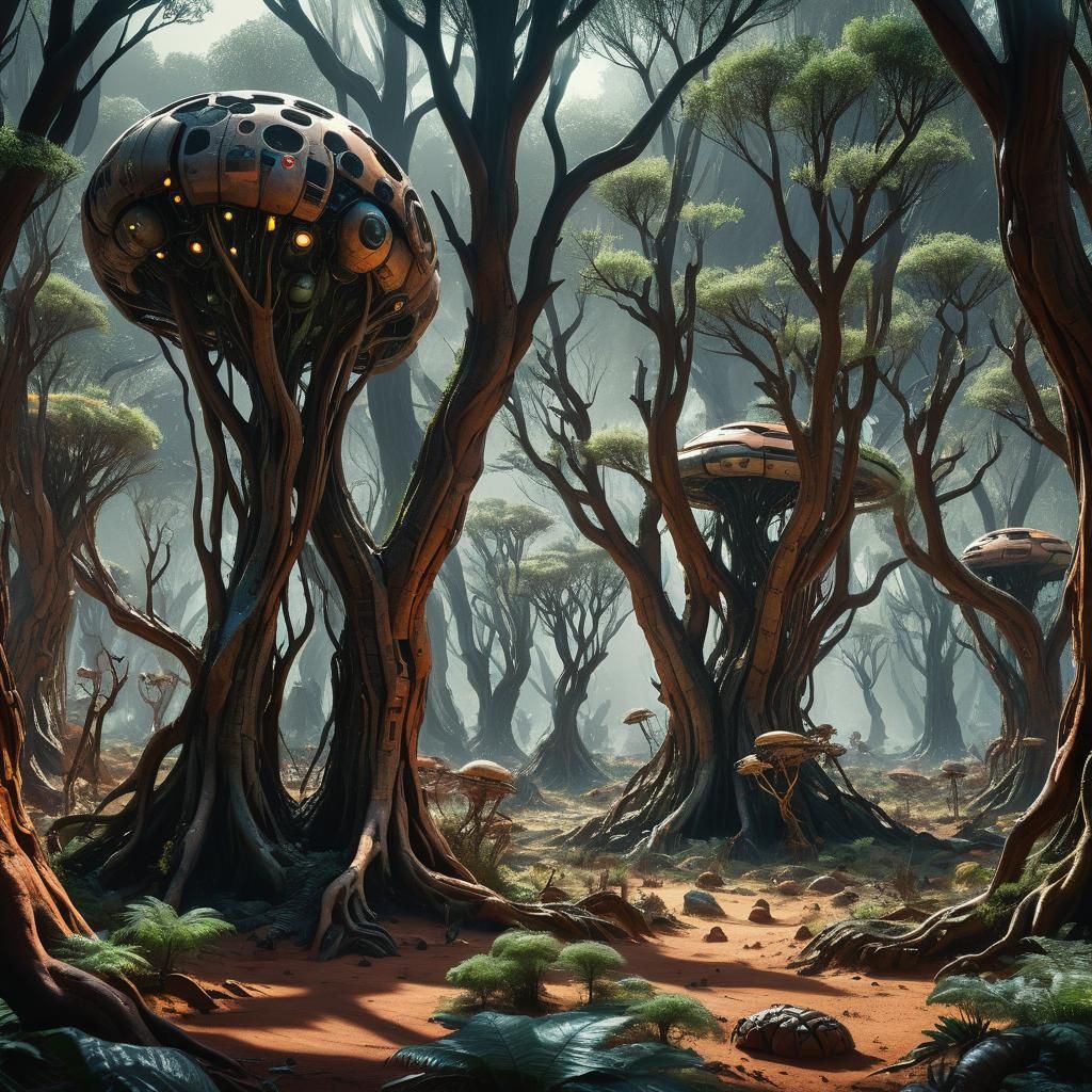 Martian Forest: Sentient Alien Tree Creatures