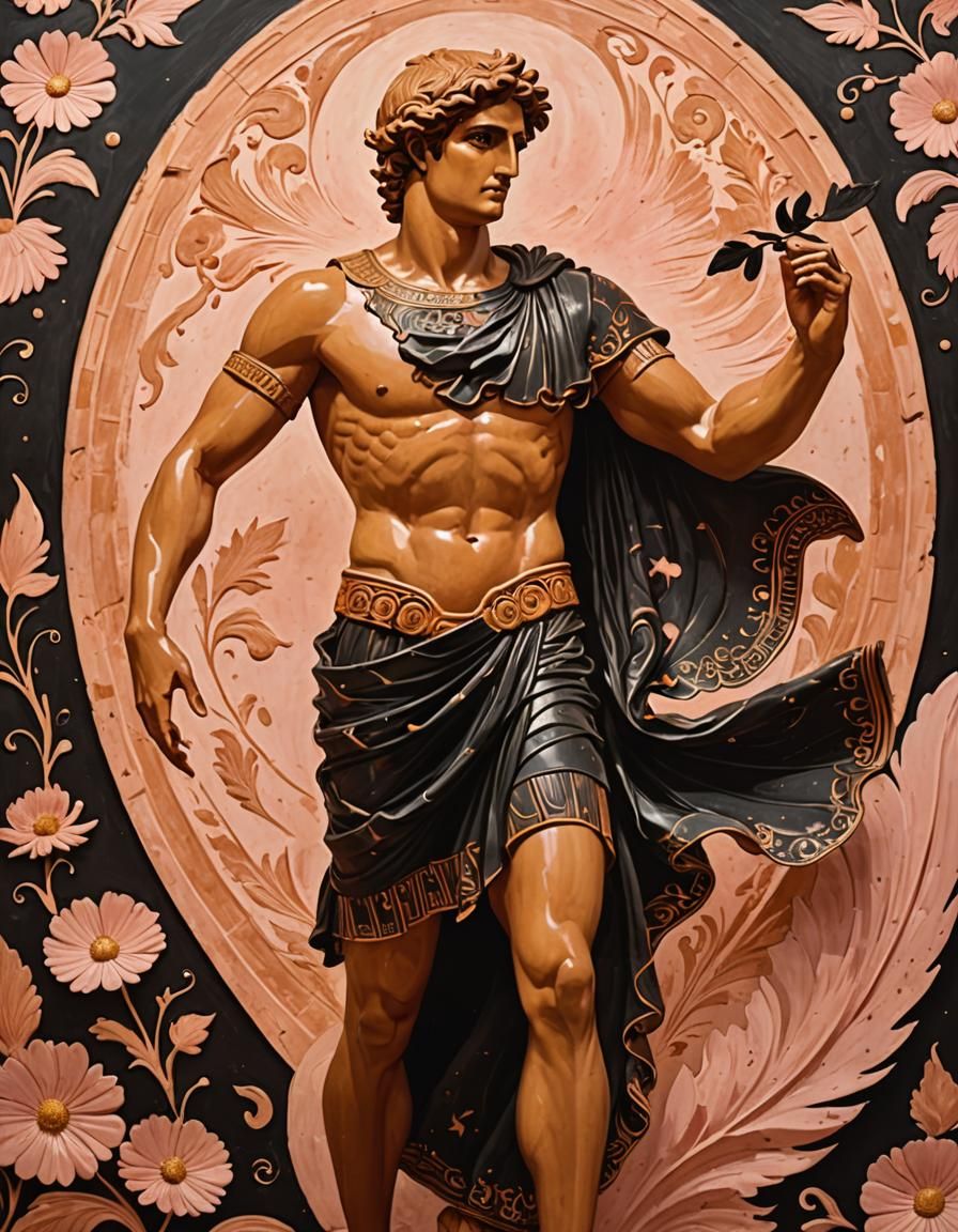 Eros in Pink Cosmos: Ancient Greek Pottery Style