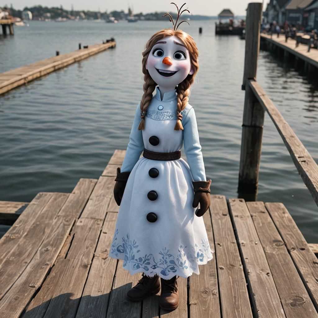 Olaf from Frozen as a Pier Girl
