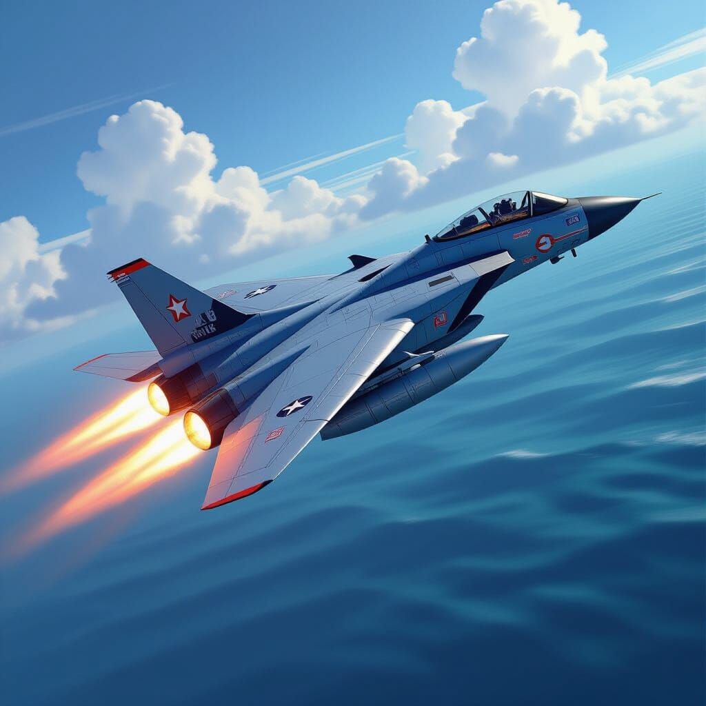 F-14 Tomcat Mid-Flight: Digital Aerospace Art