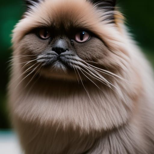 Cute Himalayan Cat Portrait in Natural Lighting