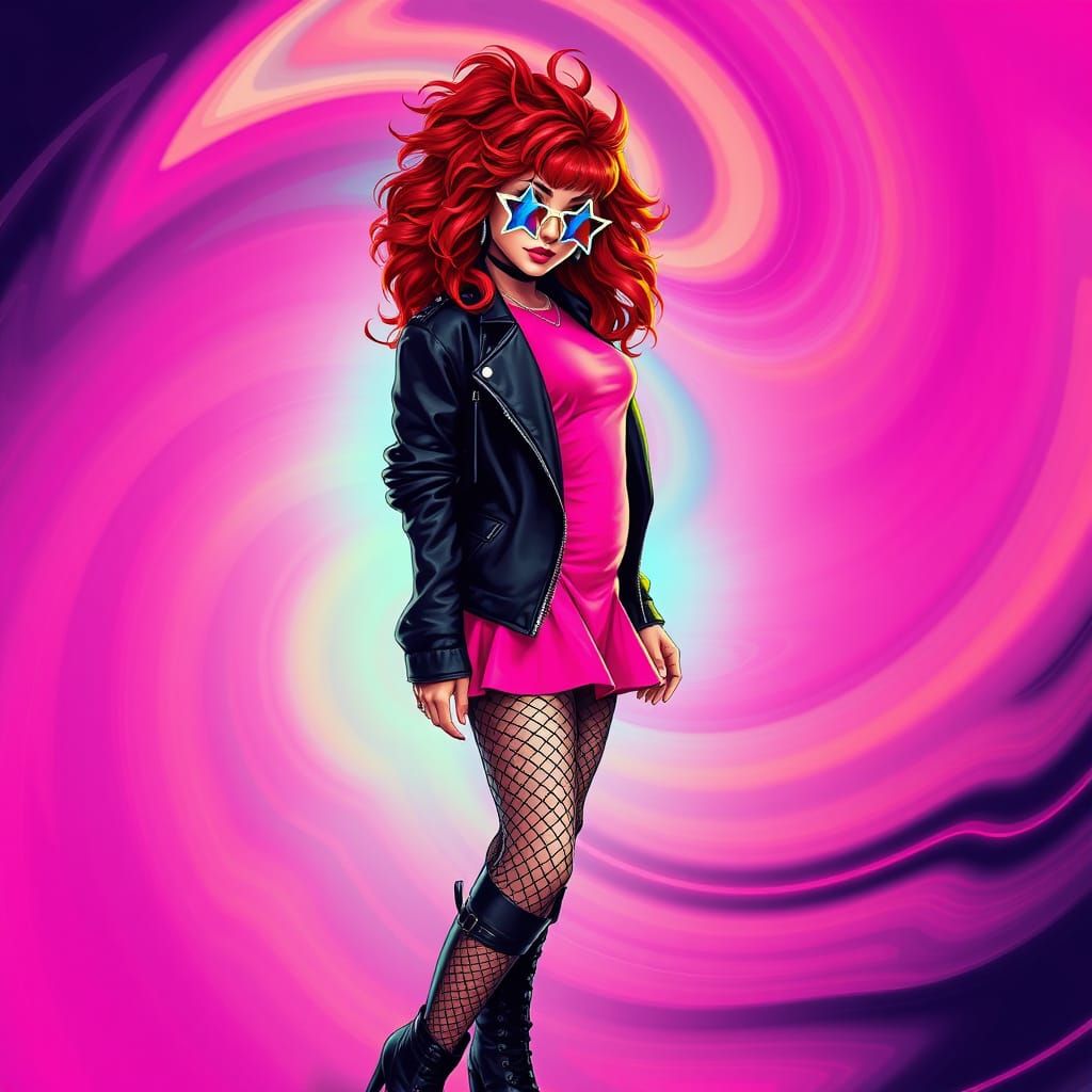 Electric Goddess in Vibrant Pop Art