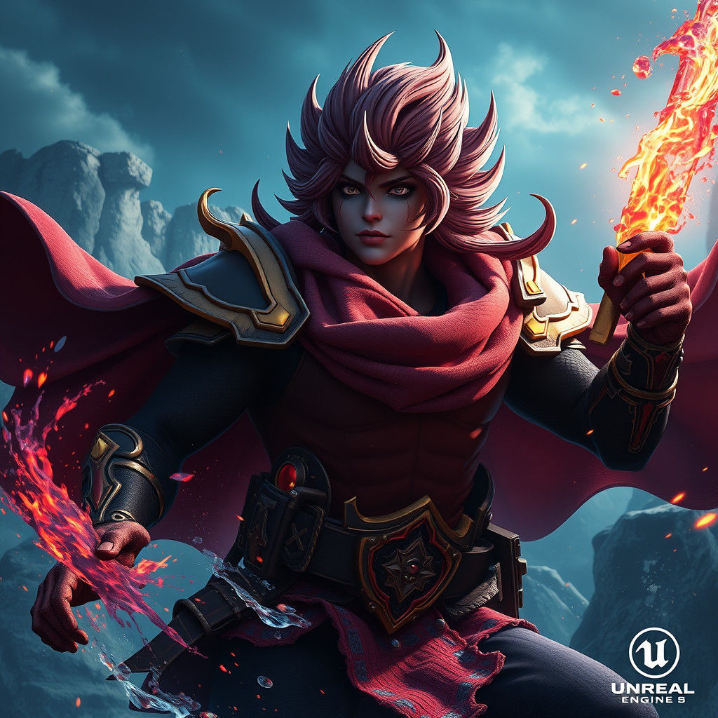 Endeavor from My Hero Academia: Detailed Matte Painting