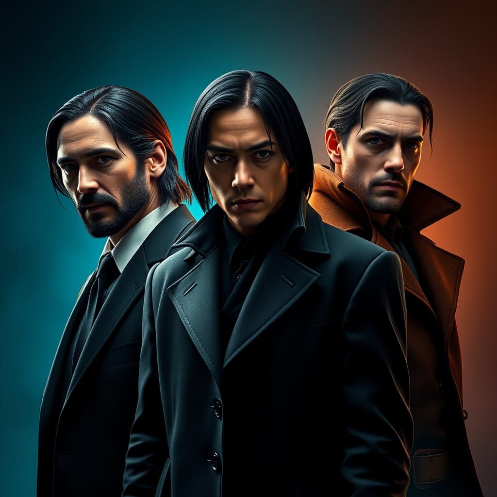 Dramatic Portraits of Iconic Heroes in Moody Blues