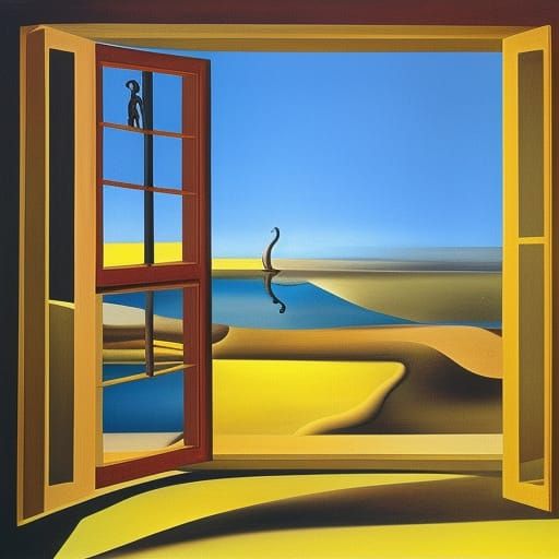 Surreal Windows in Dreamscape, Salvador Dali Style