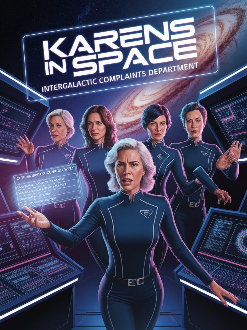 Karens in Space: Intergalactic Complaints Department Poster