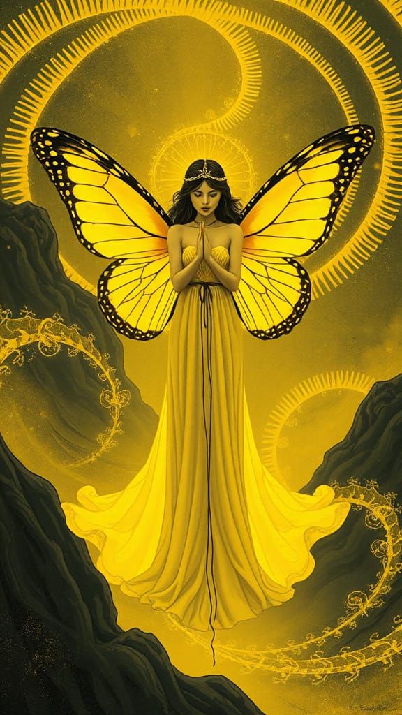 Majestic Goddess in Renaissance-Style Whirlpool Scene